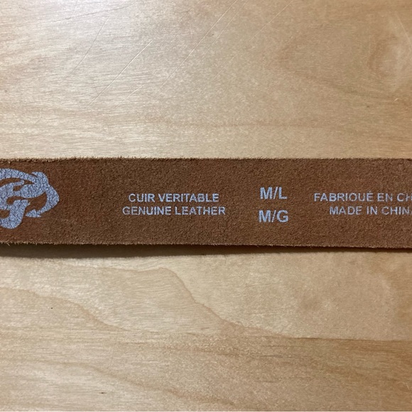 Brown Leather Belt with Turquoise Stone Center Buckle - Picture 5 of 5